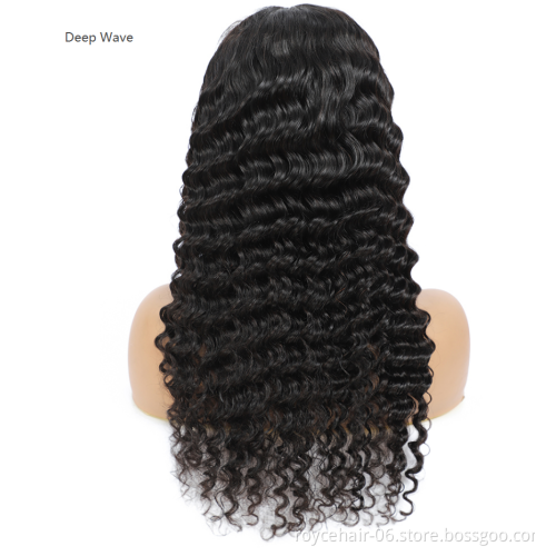 Hot Sell Virgin Mongolian Hair Swiss Lace Wig, Brazilian Cuticle Aligned Hair ,Raw Indian Virgin Hair Deep Wave Lace Front Wig